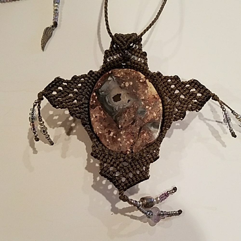 Macrame And Stone Necklace - image 4